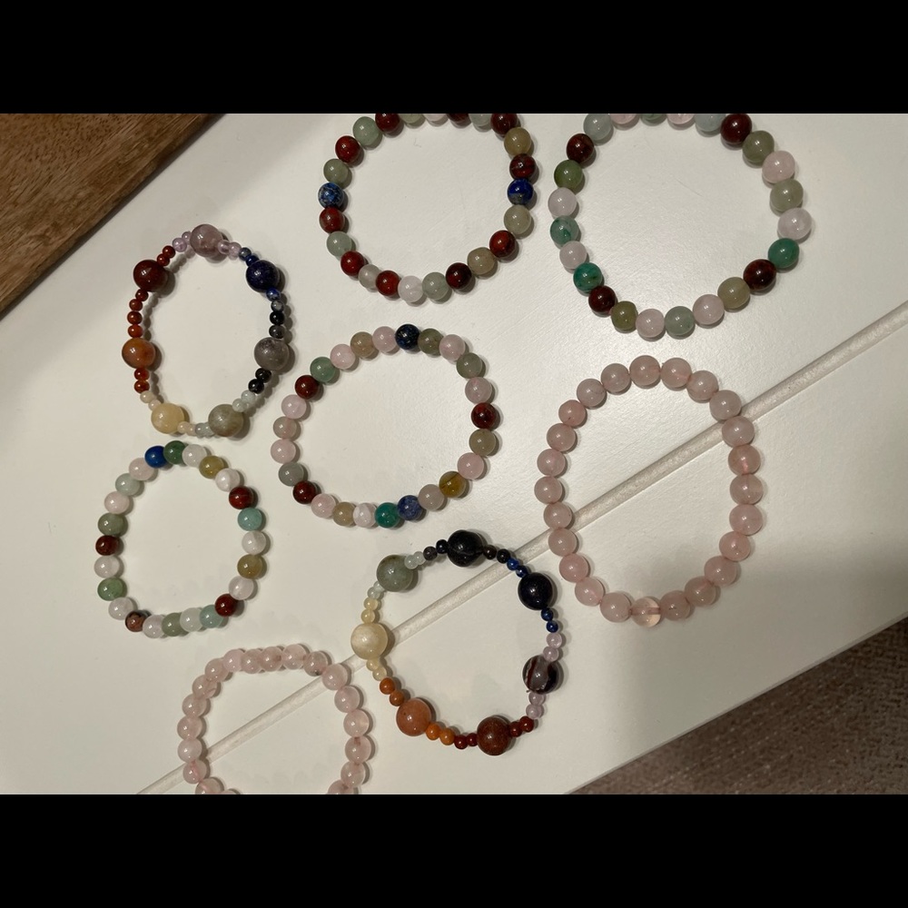 Handmade Genuine Crystal Chakra Bracelets.